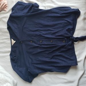 Navy Front Tie Top L
